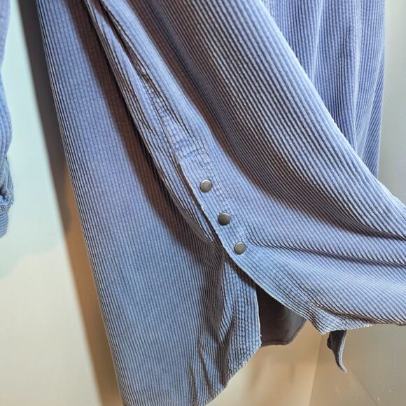 We the Free People Corduroy Jacket Size M Oversized Shacket Blue - Picture 5 of 9